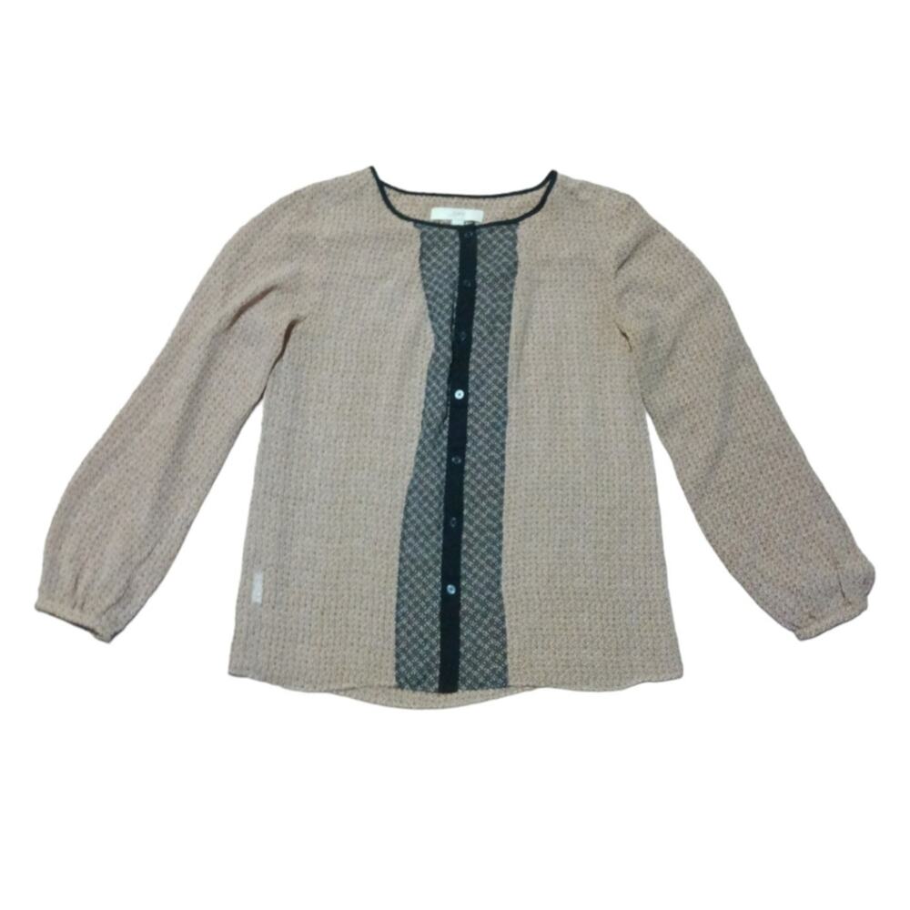 Loft balloon sleeve‎ blouse with contrasting center stripe 307949